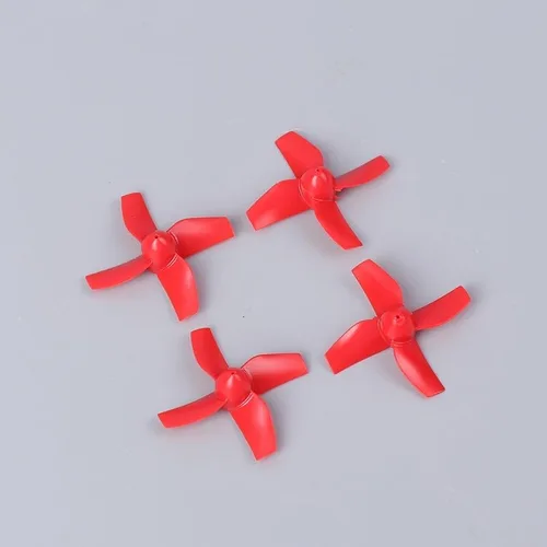 Vista 2 de Hélice de marco de drone DIY para E010 H36 Tiny Whoop Inductrix FPV Kit de marco, cuchillas Mini RC cepillado Quadcopter Drone Parts (Color rojo)