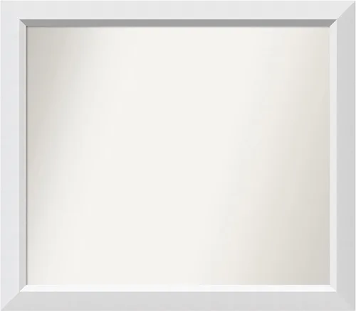 Vista 344 de Amanti Art Espejo de baño blanco para sobre el fregadero, 24 x 26 pulgadas, espejo rectangular blanco y blanco, marco de madera contemporáneo