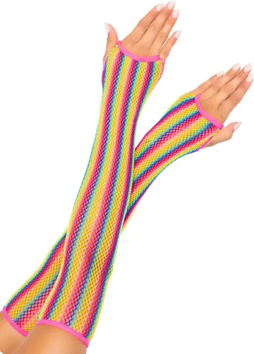 Vista 8 de Leg Avenue Guantes sin dedos de imitación con cordones