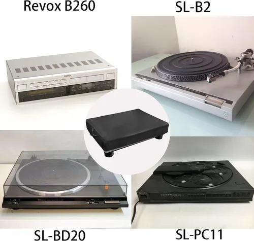 Vista 4 de Cubierta antipolvo para tocadiscos, adecuada para la mayoría de los modelos de tocadiscos Negro