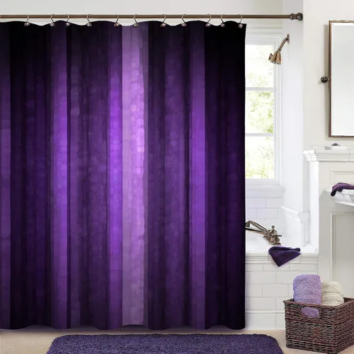 Vista 19 de Gibelle Cortina de ducha pequeña de 36 x 72 pulgadas, juego estrecho medio negro y gris, tela moderna abstracta para baño, textura de vidrio fresco
