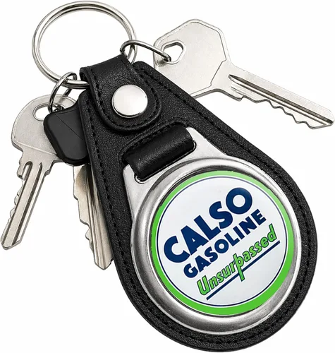 Vista 45 de Brotherhood Round Key Chain for Vintage Motor Oil, Petroleum, and