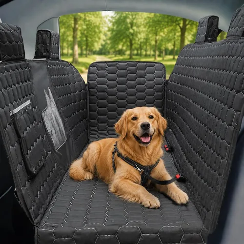 Vista 10 de Meginc Fundas de Asiento para Perros para Asiento Trasero, Asiento de Coche para Perros para Tesla Model 3, Funda de Asiento para Mascotas 100%