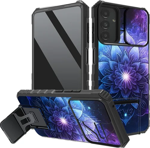 Vista 10 de Funda protectora para cámara Samsung Galaxy A14 5G, resistente y resistente con protección deslizante para lente deslizante, soporte integrado