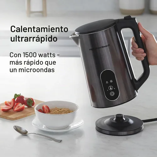 Vista 6 de Hamilton Beach Digital - Tetera eléctrica de 1,7 L, caldera de agua y calentador