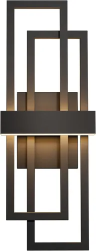 Vista 10 de LamQee Luces de pared modernas para exteriores de 20 pulgadas, LED integrado de 1000 lúmenes, aplique de iluminación exterior de doble rectángulo