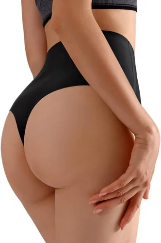 Vista 4 de pnytoo Women's High Waisted G-String Thongs Panties Breathable Seamless No Show Underwear