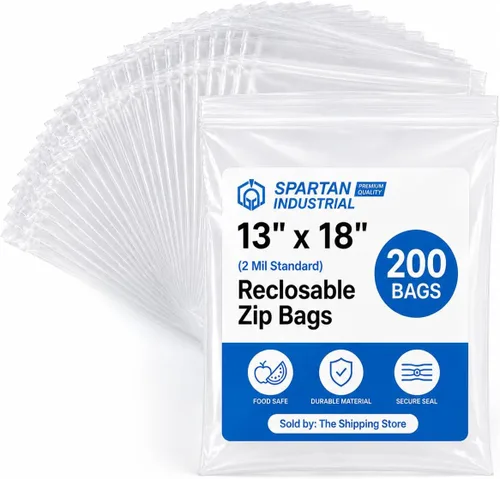 Vista 12 de Spartan Industrial - Bolsas de plástico de polietileno transparente recerrable de 6" x 9" (200 unidades) de un cuarto de galón con cremallera