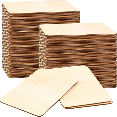 Vista 8 de HOIGON 120 piezas de cuadrados de madera sin terminar de 3 x 3 pulgadas, blanco natural