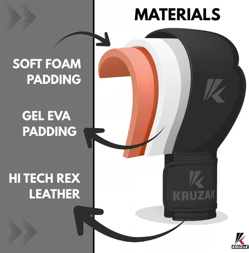 Vista 3 de KRUZAK - Guantes de boxeo para hombres y mujeres, ideales para kickboxing, Muay Thai, sparring y MMA, guantes de boxeo pesados de 10 onzas, 12