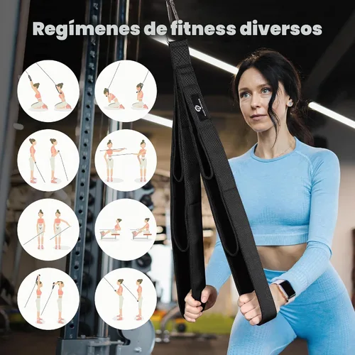 Vista 4 de EVMT - Cuerda de cuerpo total de 27 pulgadas y 20 pulgadas para máquina de cable, accesorios de tracción LAT, cuerda de tríceps resistente