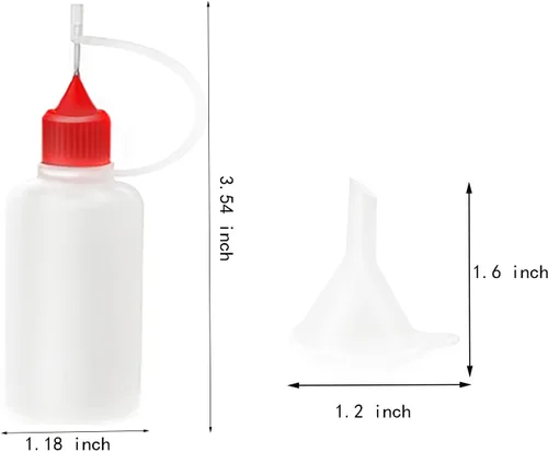 Vista 2 de XYSMZM 12 botellas aplicadoras de punta de precisión de 1 onza, botellas de pegamento de punta de aguja de 1.0 fl oz para manualidades de papel