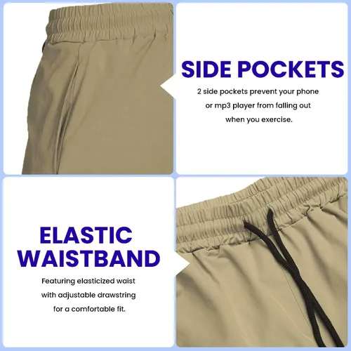 Vista 6 de COOFANDY - Paquete de 2 pantalones cortos de entrenamiento para hombre de 7 pulgadas, de secado rápido, pantalones cortos deportivos ligeros
