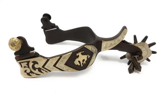 Vista 3 de AJ Tack Bucking Bronc - Espuelas grabadas para hombre