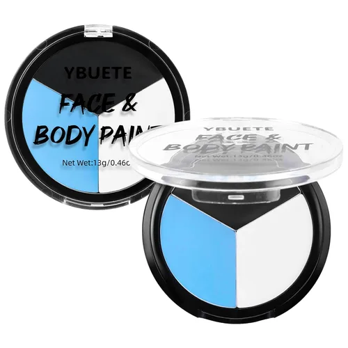 Vista 13 de YBUETE Paleta de pintura corporal a base de aceite gris negro blanco