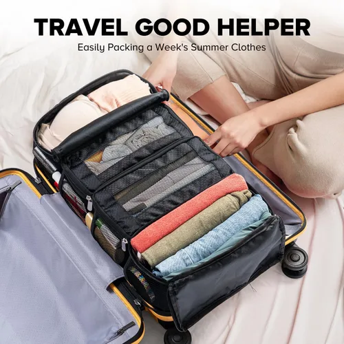 Vista 6 de Organizador de maleta, organizador de equipaje de viaje, estantes colgantes, cubo de embalajeorganizador de viaje portátil plegable para equipaje