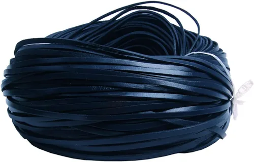Vista 15 de Cuerda de cuero genuino de 21 yardas, cuerda plana de cuero trenzado para hacer joyas, collares, pulseras, cordones de zapatos, correas de bolsa