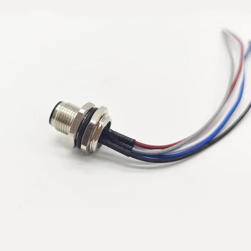Vista 7 de Cable conector macho M12 de 5 pines, un cable de montaje trasero recto codificado impermeable enchufe de aviación macho sin blindaje Cable eléctrico