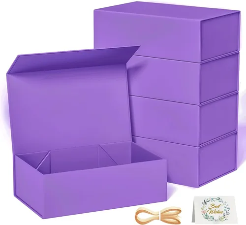 Vista 25 de RYDDOY Caja de Regalo Negra, 9.5x6x3'' Cajas de Regalo para Regalos con Tapas Cierre Magnético Rectangular Plegable para Caja de Propuesta