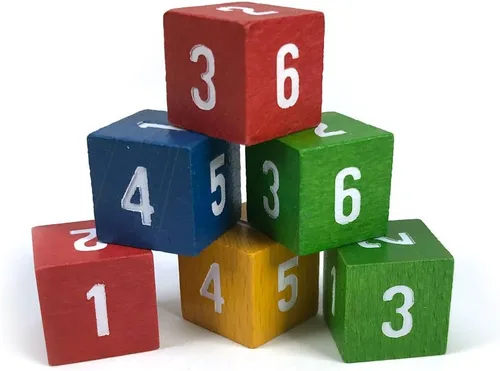 Vista 2 de EAI Education Cubos de números de madera - Juego de 12