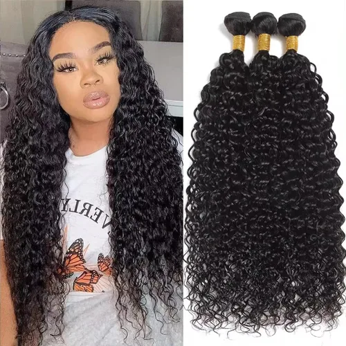 Vista 16 de Borchan Water Wave 3 Paquetes Cabello Humano Húmedo y Ondulado Cabello Humano 3 Paquetes para Mujeres Negras 16 18 20 Pulgadas Paquetes Brasileños
