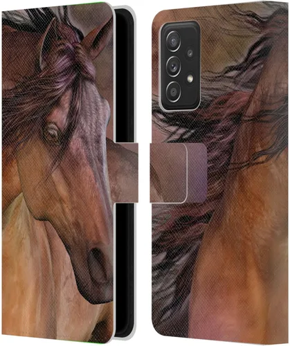 Vista 98 de Head Case Designs Officially Licensed Laurie Prindle A Morgan Christmas Western Stallion Leather Wallet Case Compatible with Samsung Galaxy A07 4G