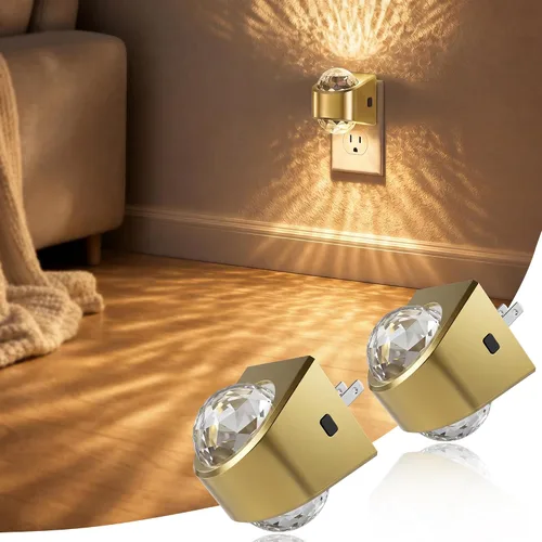 Vista 20 de JandCase Luces nocturnas enchufables a la pared, proyector de estrellas, luz nocturna de galaxia automática 3CCT, enchufe con sensor de luz