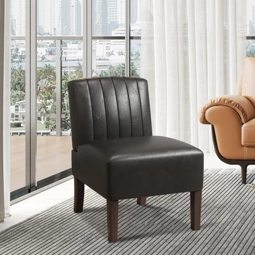 Vista 17 de VIRRMO Sillas de Acento sin Brazos para Sala de Estar, Silla Slipper Moderna Sillas de Sala de Estar con Patas de Madera Sólida, Silla de Tocador