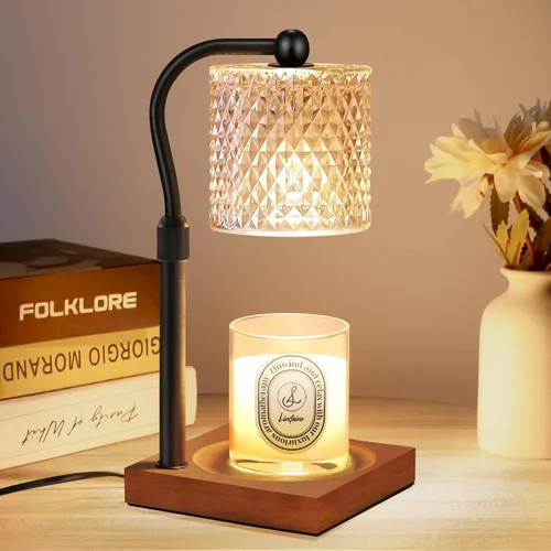 Vista 11 de Paquete de 2 Lámparas Calentadoras de Velas con Temporizador Regulador de Intensidad Altura Ajustable, Regalos de Decoración de Nuevo Hogar