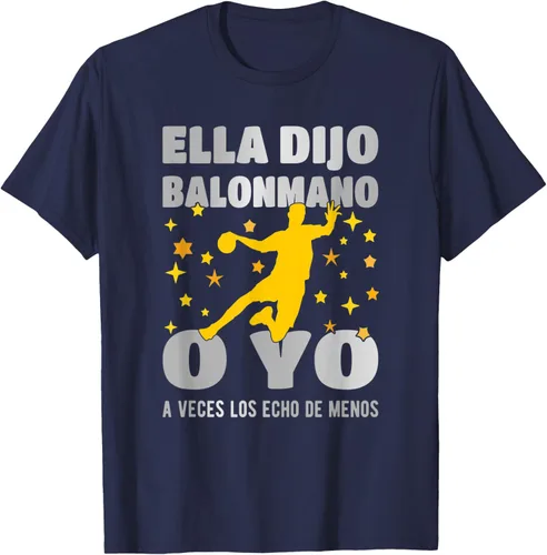 Vista 10 de Camiseta Ella Dijo El Balonmano O Yo. La Extraño, Negro