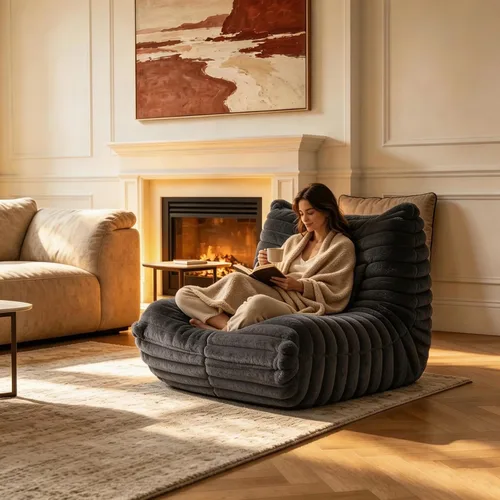 Vista 4 de YVDNHP Puf de espuma viscoelástica, sofá Fireside Togo con almohada