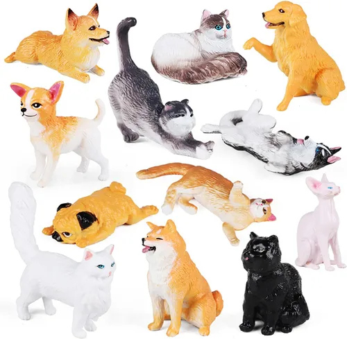 Vista 9 de SIENON Juego de 12 piezas de figuras de animales de granja, mini juguetes de plástico realistas para niños, juego educativo de animales de granja