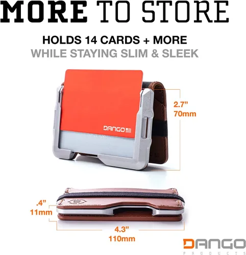 Vista 3 de Dango - Cartera minimalista delgada para hombre, bloqueo RFID, plegable