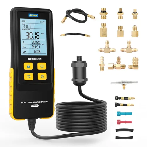 Vista 10 de AUTOOL Juego de medidor de compresión digital automotriz, 0-426PSI 0~29bar para kit de herramienta de prueba de compresión de cilindro de motor