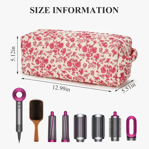 Vista 4 de HiTotes Bolsa de viaje para herramientas para el cabello, compatible con Dyson Airwrap, bonita funda de viaje acolchada para Shark Flexstyle