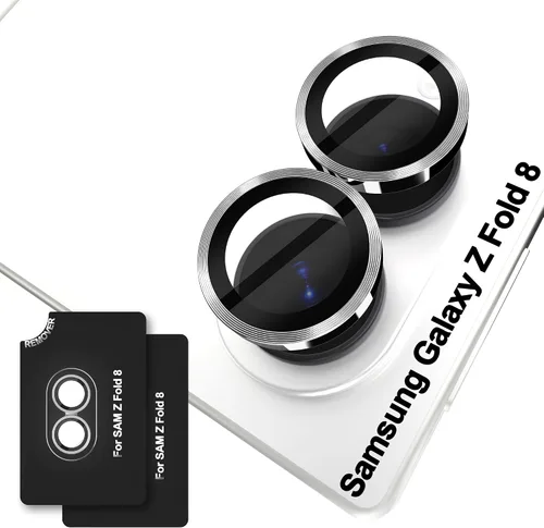 Vista 55 de Orzero Protector de lente de cámara para Samsung Galaxy Z TirFold/Fold 7, [EZ Install] [compatible con fundas] cubierta de lente de anillo de Negro