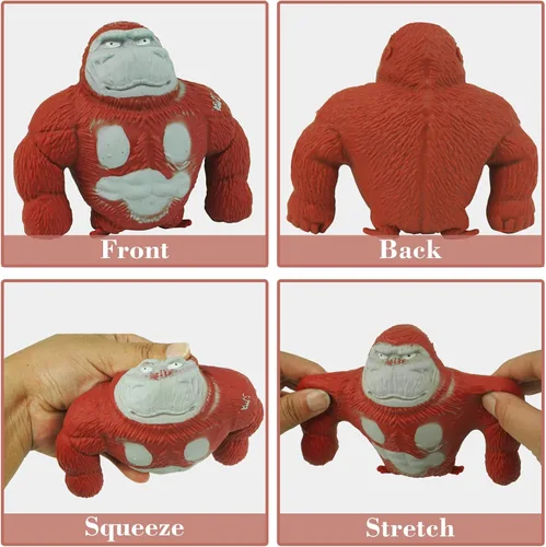 Vista 3 de YANZHE Juguetes de mono, divertidos juguetes de gorila para niños y adultos, mono antiestrés para apretar, juguetes sensoriales para aliviar