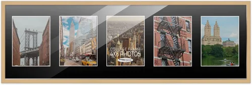Vista 29 de Marcos de fotos modernos para decoración de pared, marco de collage de fotos de 8 x 10 pulgadas, acabado negro con paspartú negro para dos fotos