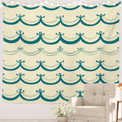 Vista 37 de Batmerry Abstract Repeat Polyester Tapestry, Tiled Directional Lightweight Wall Hanging High-Definition Print Backdrop For Dorm Room Bedroom Living