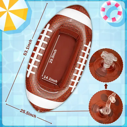 Vista 4 de Erweicet Enfriador inflable de fútbol, 1 unidad para fiesta, barbacoa, picnic, piscina, suministros de fiesta, buffet Luau, con un tapón de drenaje