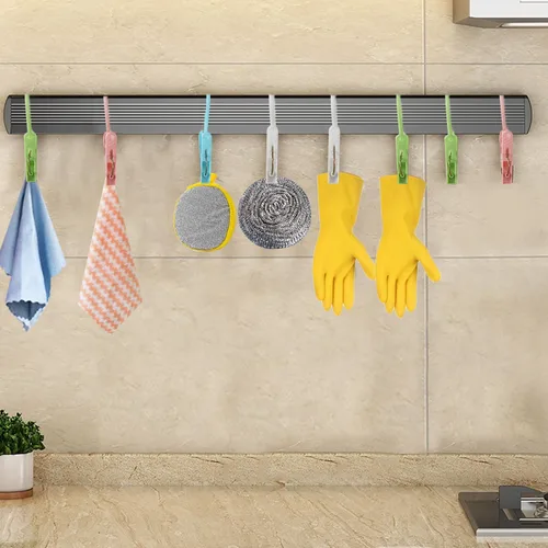 Vista 6 de Paquete de 24 Pinzas de Ropa de Plástico Resistentes para Exteriores para Colgar Ropa, Mini Pinzas para Ropa con Cuerda para Colgar, Perchas