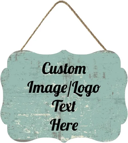 Vista 17 de Letrero de bienvenida de madera personalizado para puerta delantera, letrero personalizado para el hogar, decoración de puerta con imagen/texto COL-7
