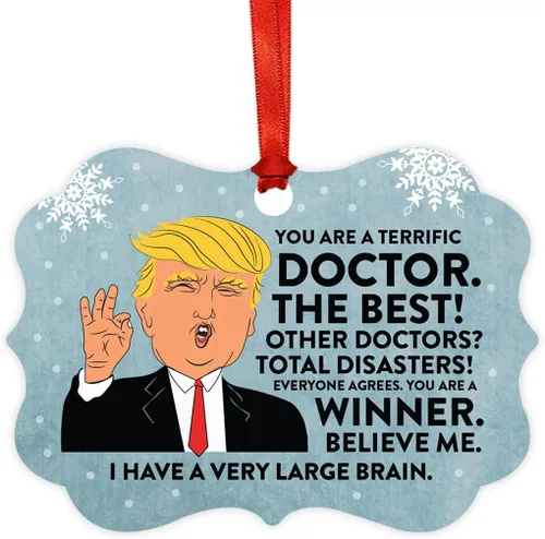 Vista 62 de Andaz Press Presidente Donald Trump Fancy Frame Recuerdo Adorno de Navidad Regalo de broma, excelente contador, 1 paquete, divertidas ideas