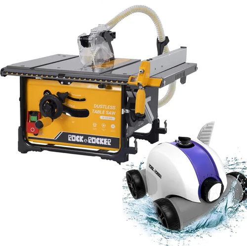 Vista 8 de Rock&Rocker Potente limpiador automático de piscina mejorado, aspiradora robótica de piscina con escalada en la pared, dos cestas de filtro más