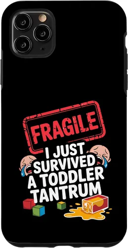 Vista 13 de Fragile I Survived a Toddler Tantrum Funny Parent Graphic Case for iPhone 16