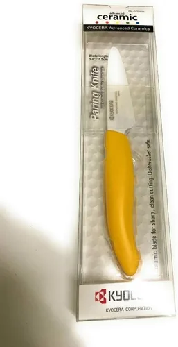 Vista 6 de Kyocera Advanced Series, cuchillo de pelar de cerámica, hoja blanca de 3 pulgadas, Negro