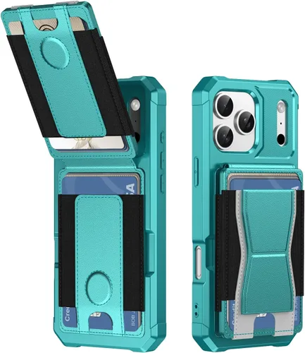 Vista 74 de Dteck Funda para iPhone 16 de 6.1 pulgadas 2024, funda de piel sintética con cierre de botón magnético, ranuras para tarjetas de crédito, función