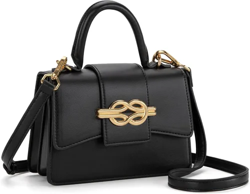 Vista 16 de Milan Chiva Monederos pequeños con asa superior para mujer, mini bolso cruzado, elegante bolso cuadrado