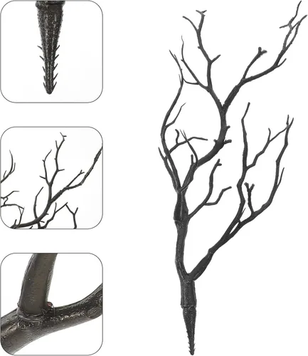 Vista 3 de LIFKOME 12 piezas de cornamenta sintética, accesorios de ramas de árbol artificiales, decoración de plantas de Ikebana, barra de plástico, ramas