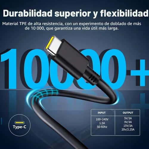 Vista 5 de Cargador rápido USB-C de 45 W para Steam Deck/OLED, adaptador de CA PD 3.0 con cable de 6.6 pies, compatible con Steam Deck Dock, ASUS ROG Ally